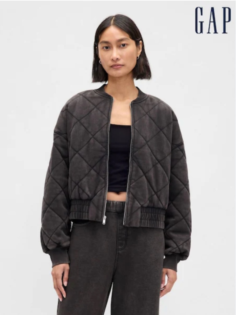 NWOT GAP VintageSoft Quilted Bomber Jacket - Size Small